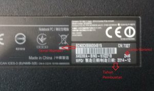 Label Serial Number Laptop