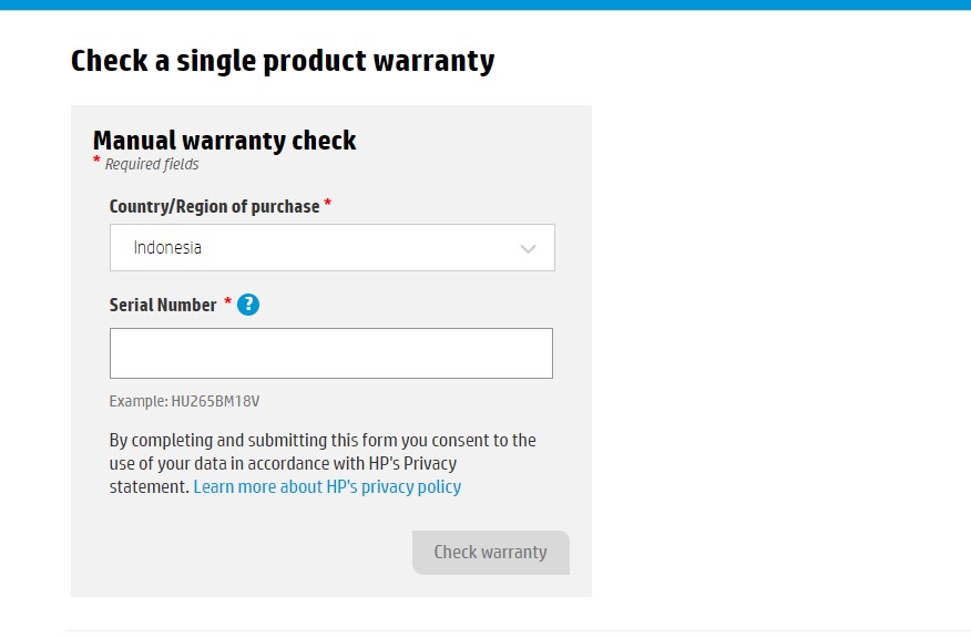 Cek garansi laptop HP