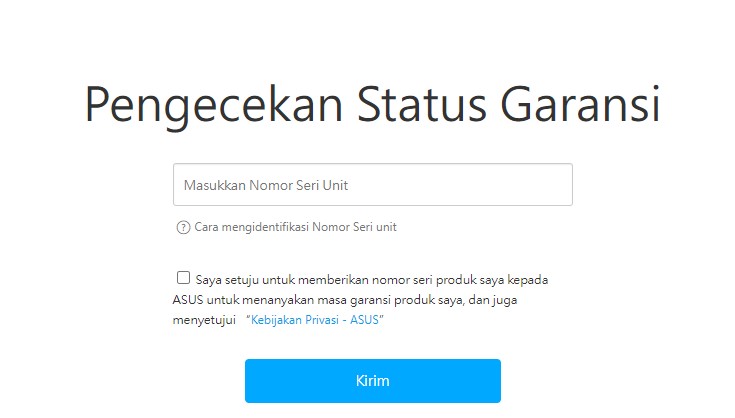 Mengecek garansi laptop Asus