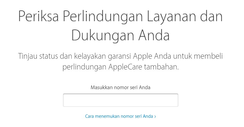 Cek garansi Apple